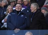 Former Scotland players Doddie Weir, who has MND, and John Jeffrey, right, share a joke at Murrayfield in 2020 (Picture: Stu Forster/Getty Images)