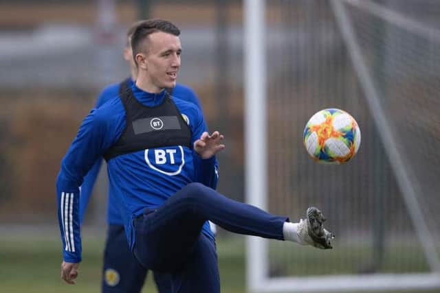 Celtic midfielder David Turnbull during a training session with Scotland under-21s at Oriam in Edinburgh last November. (Photo by Craig Williamson / SNS Group)