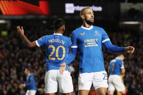 Kemar Roofe (right) is poised to lead the attack for Rangers against Celtic on Sunday in the absence of the injured Alfredo Morelos. (Photo by Ian MacNicol/Getty Images)