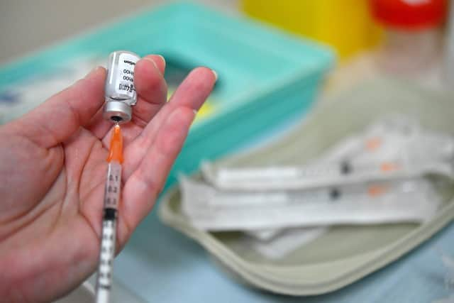 A nurse prepares a syringe with a dose of the Pfizer-BioNTech Covid-19 vaccine. Picture: Fred Tanneau/AFP via Getty Images