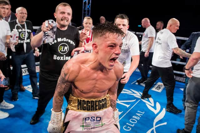 Lee McGregor celebrates his win over Kash Farooq in November 2019. Picture: Paul Devlin/SNS