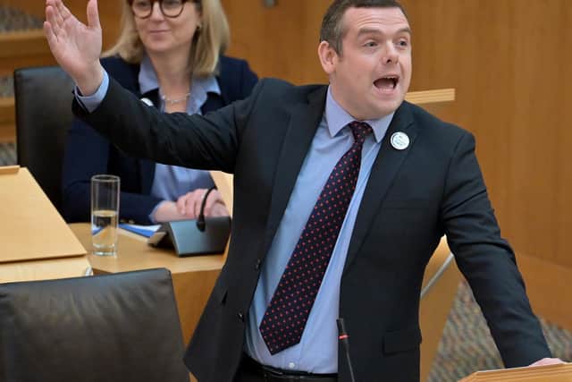 Douglas Ross at FMQs. Picture: Jeff J Mitchell/Getty Images