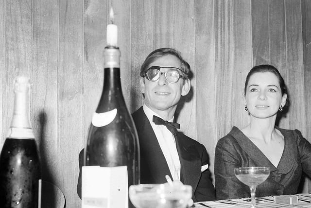 Director John Boulting and his wife at White Cockade Night Club after the premiere of Lucky Jim at the 1957 Edinburgh Film Festival.
