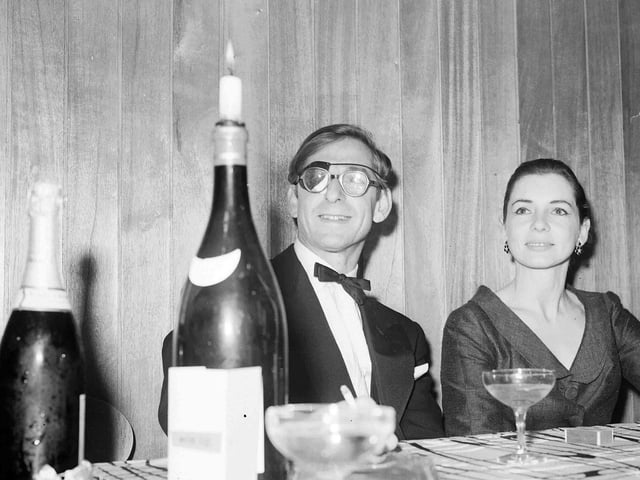 Director John Boulting and his wife at White Cockade Night Club after the premiere of Lucky Jim at the 1957 Edinburgh Film Festival.