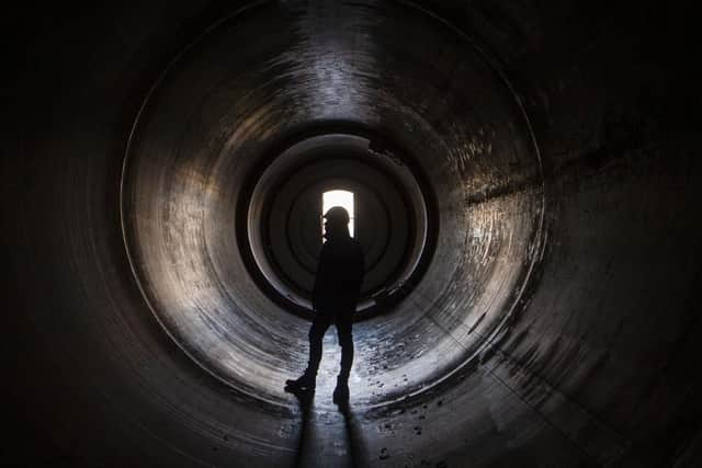 Inside the Falkirk Wheel's axle. (Photo by Lisa Ferguson/The Scotsman)