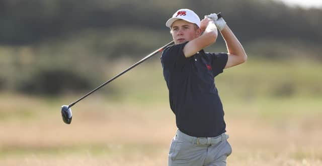 Connor Graham in action during a practice round on the Old Course ahead of this weekend's Walker Cup at St Andrews. Picture: Oisin Keniry/R&A/R&A via Getty Images.