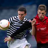 Paul McGinn in his Queen's Park days against Albion Rovers