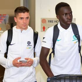 Garang Kuol will link up with Australia team-mate Cammy Devlin at Hearts. (Photo by Mark Evans/Getty Images)