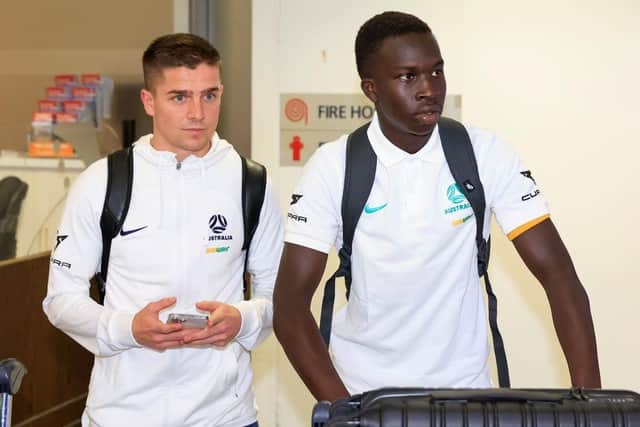 Garang Kuol will link up with Australia team-mate Cammy Devlin at Hearts. (Photo by Mark Evans/Getty Images)
