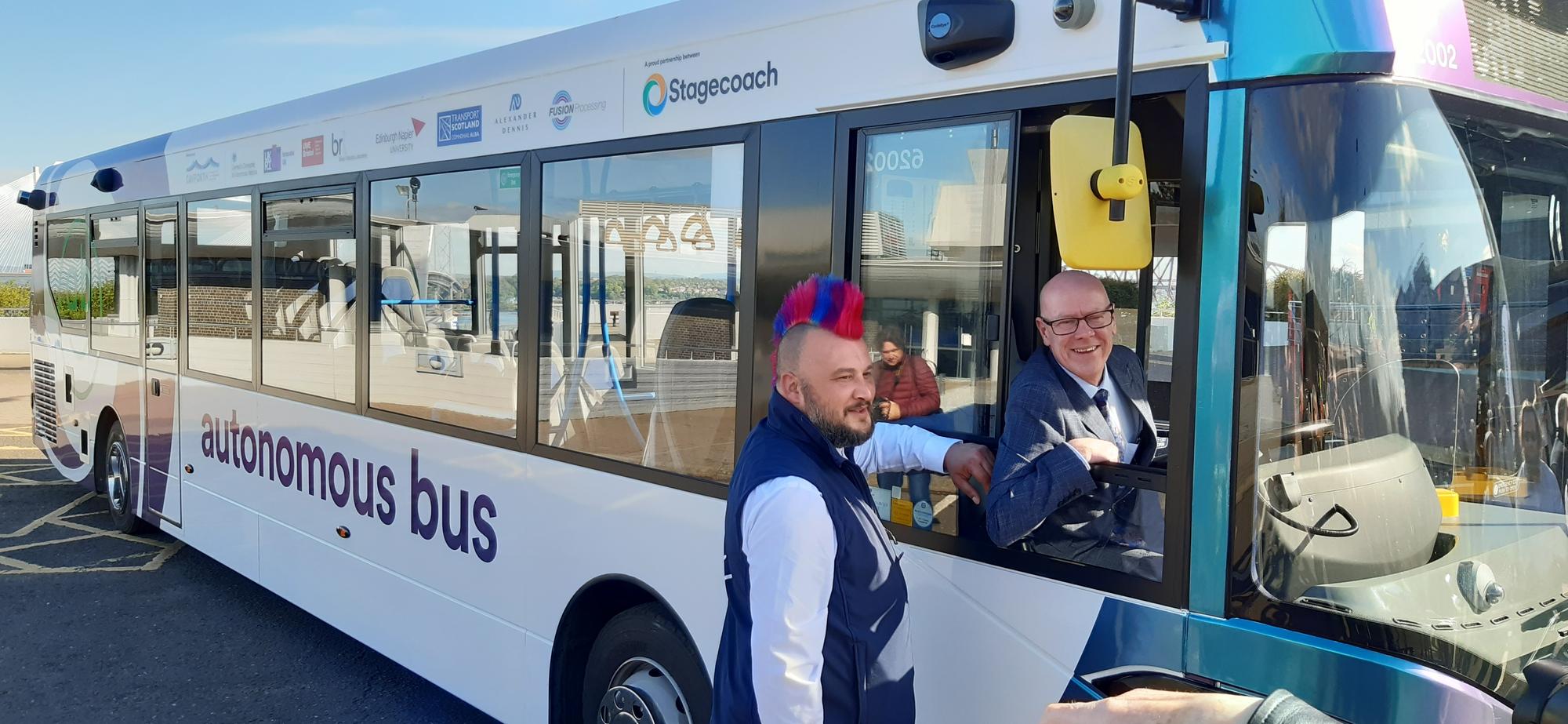 Cavforth UK's first self-driving bus service showcased crossing Forth Road ...