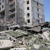 A destroyed building in the Ukrainian town of Sergiyvka , near Odessa. Picture: AFP via Getty Images