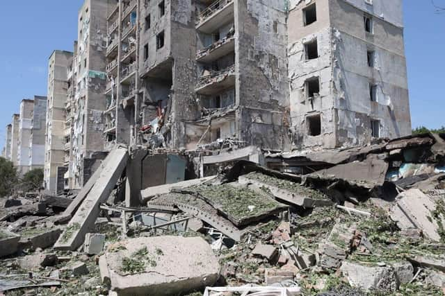 A destroyed building in the Ukrainian town of Sergiyvka , near Odessa. Picture: AFP via Getty Images