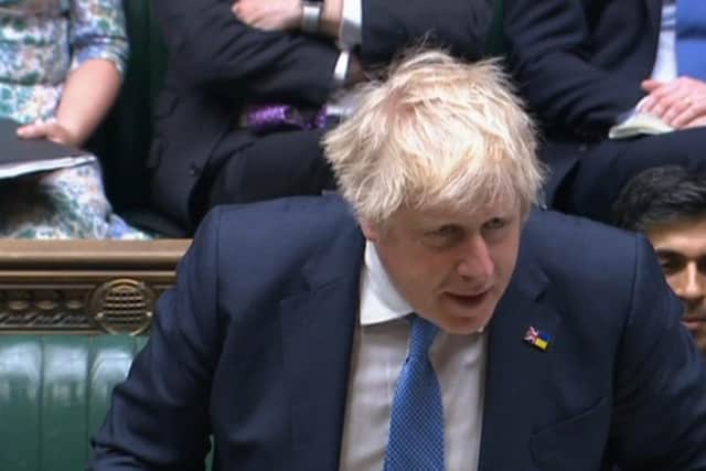 Boris Johnson in the House of Commons on Tuesday
