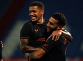 Connor Goldson was on target at the weekend - and in the earlier Europa League win over Willem II. Pictured with James Tavernier. (Photo by Dean Mouhtaropoulos/Getty Images)