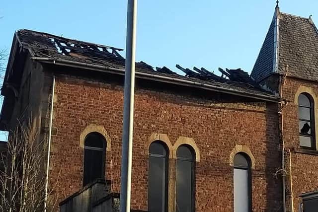 The fire caused the build's roof to 'completely collapse.'