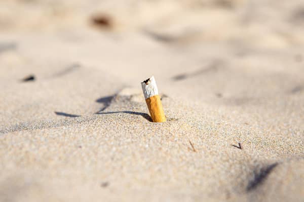 During last year’s Great British Beach Clean, organised by the Marine Conservation Society, an average of 9.4 cigarette stubs were recorded for every 100 metres of Scottish beach surveyed. Picture: Natasha Ewins/MCS