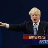 Boris Johnson's 'stand-up' went down a storm at the Conservative party conference (Picture: Paul Ellis/AFP via Getty Images)