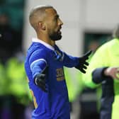 Kemar Roofe (right) celebrates with Scott Arfield after scoring the late winner for Rangers against Hibs at Easter Road. (Photo by Craig Williamson / SNS Group)