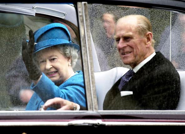 The Queen and Prince Philip after attending a service at St Giles' Cathedral in 2002