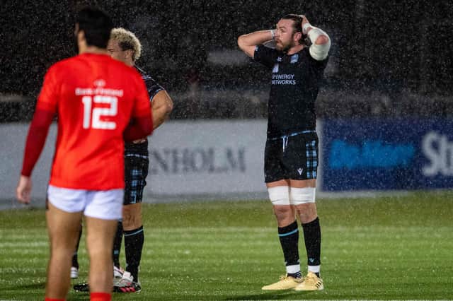 Glasgow Warriors' Ryan Wilson was sin-binned for the final ten minutes of the match against Munster. Picture: Ross MacDonald/SNS