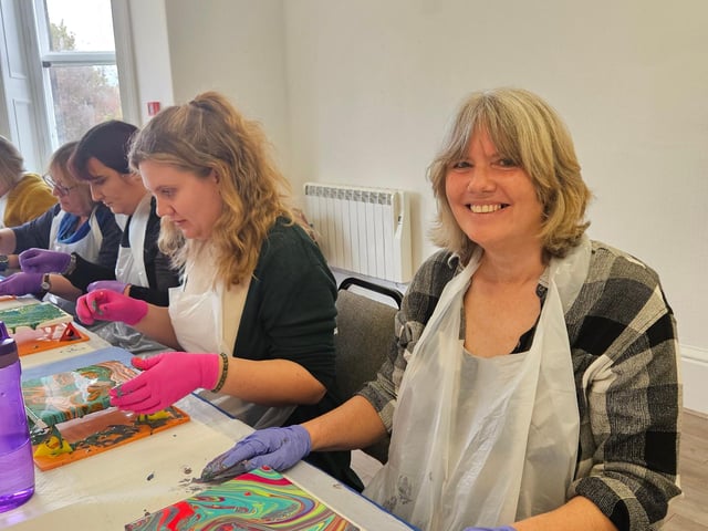 Enjoying a relaxing morning practicing creative wellness