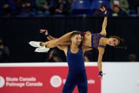 Lilah Fear and Lewis Gibson skate their free dance during the ISU Grand Prix of figure skating, Skate Canada International in Vancouver, Canada. Picture: AFP via Getty Images