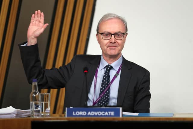 Lord Advocate James Wolffe gave evidence to a Scottish Parliament committee at Holyrood in Edinburgh, examining the handling of harassment allegations against former first minister Alex Salmond.