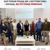 Irina McLean, centre, is a member of the People's Consulate for Belarus in Scotland.