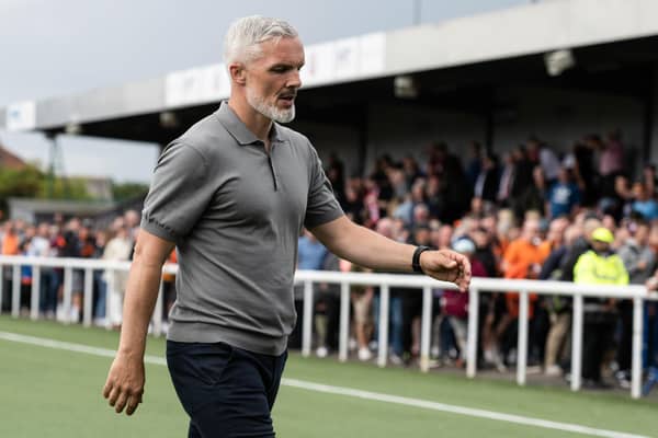 Dundee United manager Jim Goodwin walks off at full time with boos ringing in his ears after the 1-0 defeat to Spartans. (Photo by Paul Devlin / SNS Group)