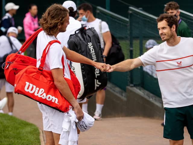 Andy Murray and Stefanos Tsitsipas meet in the second round of Wimbledon on Thursday.