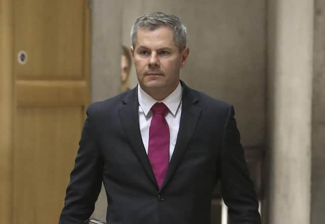 Former finance secretary Derek Mackay arrives at the Scottish Parliament in Holyrood, Edinburgh, to give evidence before the Public Audit Committee as part of its inquiry into the delays and overspends at Ferguson Marine.