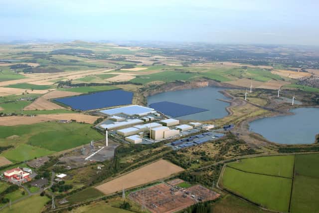 An image showing how the Fife energy facility and solar farm will look when completed.