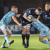 Glasgow Warriors' Hamish Bain drives forward during the Guinness Pro14 match with Leinster