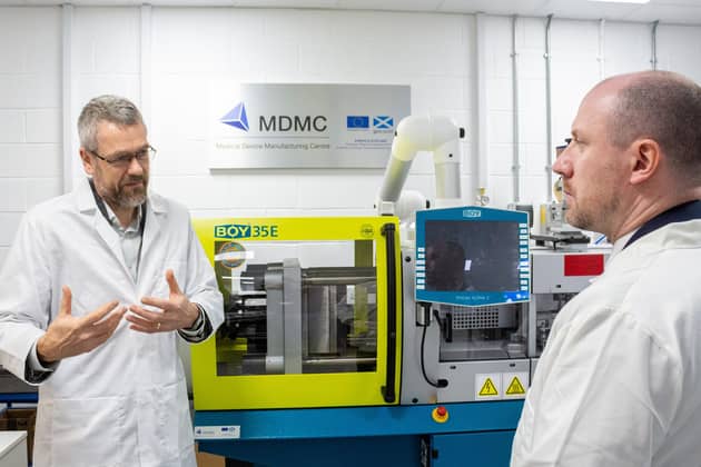 From left: Duncan Hand, director of the MDMC, in conversation with wellbeing economy secretary Neil Gray. Picture: contributed.