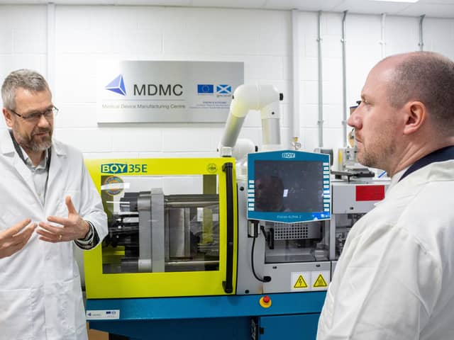 From left: Duncan Hand, director of the MDMC, in conversation with wellbeing economy secretary Neil Gray. Picture: contributed.