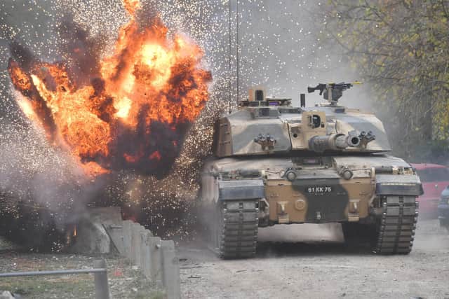 A Challenger 2 tank takes part in an exercise on Salisbury Plain (Picture: Ben Birchall/PA)