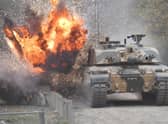 A Challenger 2 tank takes part in an exercise on Salisbury Plain (Picture: Ben Birchall/PA)