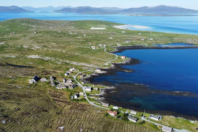 The island of Berneray, with Harris in the backgroud. Picture: Eilidh Carr.