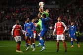 Rangers were unable to find a way to beat Braga goalkeeper Matheus as they lost 1-0 in the first leg of their Europa League quarter-final in Portugal on Thursday night. (Photo by Octavio Passos/Getty Images)