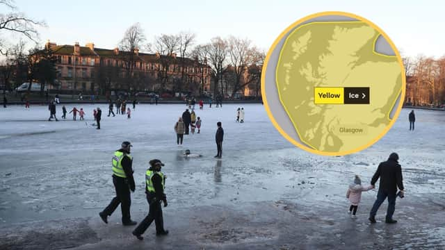 The yellow ice warning will be in place across Scotland for this morning as well as a snow and ice warning issued for most of tomorrow (Photo: Andrew Milligan/PA Wire).