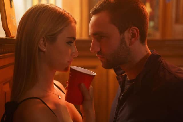 Grace Van Patten and Jackson White in Tell Me Lies.