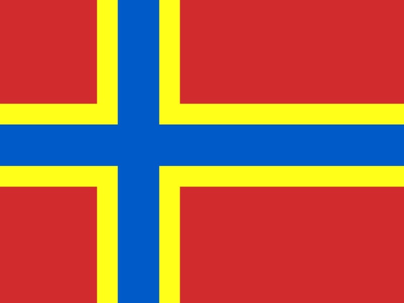 Orkney (or the “Orkney Islands”) is located in the Northern Isles of Scotland, once again this flag bears a Nordic cross in recognition of the unique heritage and historical crossover between Scotland and the Vikings in the past - it has been used since 2007.