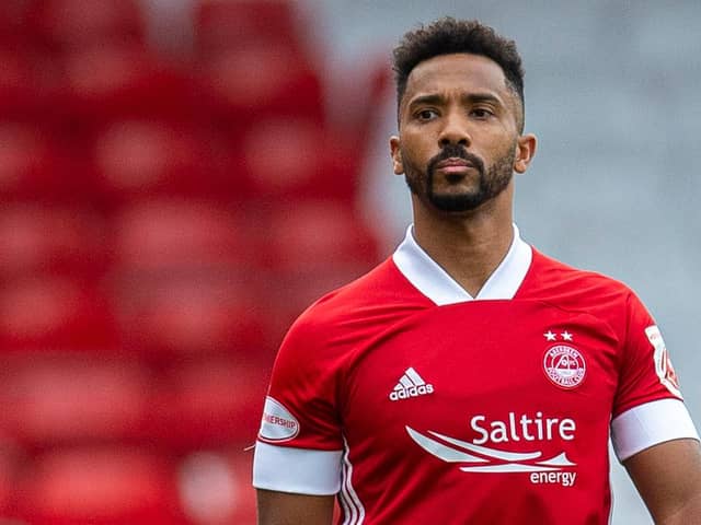 Aberdeen full back Shay Logan was playing golf while his team were losing at Tannadice  (Photo by Ross MacDonald / SNS Group)