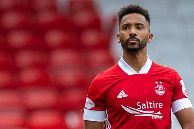 Aberdeen full back Shay Logan was playing golf while his team were losing at Tannadice  (Photo by Ross MacDonald / SNS Group)