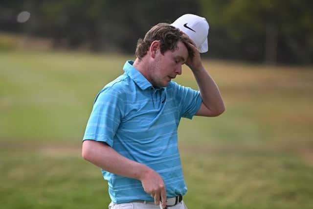 Bob MacIntyre shows his disappointment during last month's Magical Kenya Open Presented by Absa at Muthaiga Golf Club. Picture: Stuart Franklin/Getty Images.