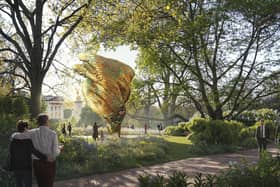 An artist's impression of the Queen Elizabeth II Memorial in St James' Park in London. Picture: Foster + Partners/PA Wire