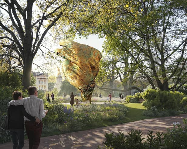 An artist's impression of the Queen Elizabeth II Memorial in St James' Park in London. Picture: Foster + Partners/PA Wire