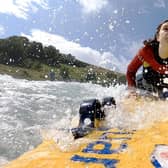 RNLI lifeguard, Katie Walker, rescued the young girl after she swam outside of the safe swim area, marked by red an yellow flags, at Coldingham Bay last Friday, August 6 (Photo: RNLI/Nick Mailer).