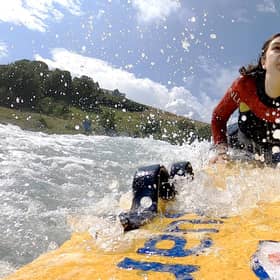 RNLI lifeguard, Katie Walker, rescued the young girl after she swam outside of the safe swim area, marked by red an yellow flags, at Coldingham Bay last Friday, August 6 (Photo: RNLI/Nick Mailer).