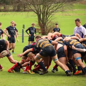 Hat-trick try scorer Tom Currie, on the ball, helped Merchiston Castle defeat Strathallan on Saturday